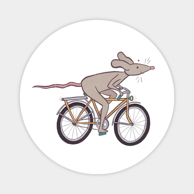 Mouse on a Bicycle Magnet by magicae
